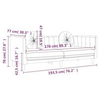 Bank met kussens 3-zits fluweel zwart - thumbnail