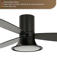 Beacon Zwarte ventilator met lampFlusso Ø 132cm - 210662 - thumbnail