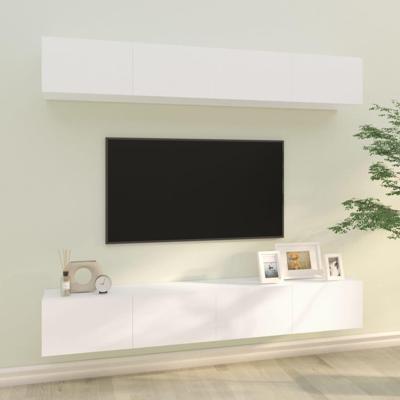 Tv-wandmeubels 4 st 100x30x30 cm wit