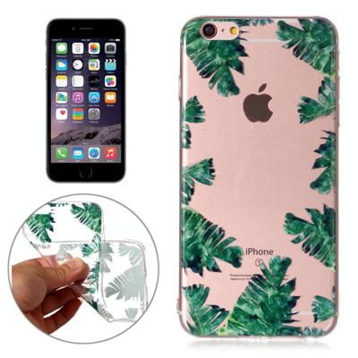 Voor iPhone 6 Plus & 6s Plus Green Leaf patroon TPU beschermhoes