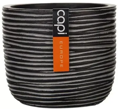 Bloempot Ei pot rib II 10x8,5 zwart Capi Europe - Capi europe
