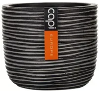 Bloempot Ei pot rib II 10x8,5 zwart Capi Europe - Capi europe - thumbnail