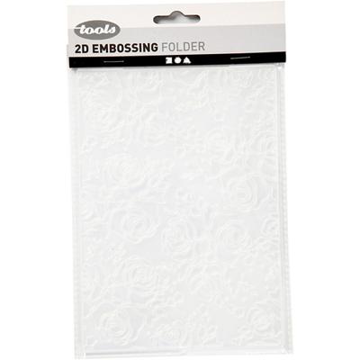 Creativ Company Embossing folder , rozen, afm 13x18,5 cm, dikte 2 mm, 1 stuk