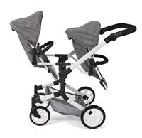 Tweeling Poppenwagen Linus Duo - Grey Jeans - thumbnail
