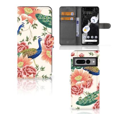 Telefoonhoesje | Met pasjeshouder | voor Google Pixel 7 Pro Pink Peacock