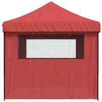 Partytent inklapbaar pop-up met 4 zijwanden bordeauxrood - thumbnail
