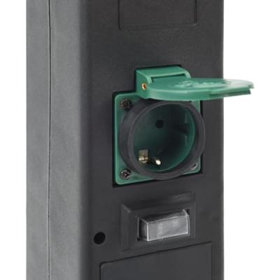VidaXL Tuinstopcontact met lamp en grondpin 2-wegs 16x16x39,5 cm