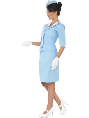 Air Hostess kostuum blauw