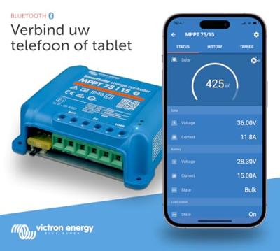Victron Energy SCC075015060R Laadregelaar voor zonne-energie MPPT 12 V, 24 V 15 A