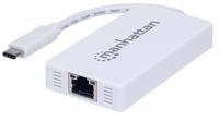 Manhattan 507608 USB Type C naar 3-Port Hub met Gigabit Ethernet-netwerkadapter USB 3.1 (G1) wit - thumbnail
