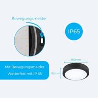 SLV Outdoor Bulkhead V 360 1007515 LED-buitenlamp (wand) LED LED vast ingebouwd 20 W Zwart - thumbnail
