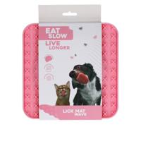 Eat Slow Live Longer Lick Mat Wave Pink - thumbnail