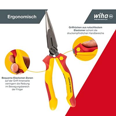 Wiha Punttang Industrial electric | met snijvlak | rechte vorm | 200 mm | 8" | Blisterverpakking - 38858 - 38858