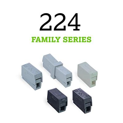 WAGO 224-104 224-104 Lampklem Flexibel: 0.5-2.5 mm² Massief: 0.5-2.5 mm² Aantal polen: 2 100 stuk(s) Zwart
