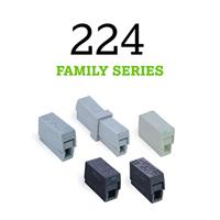 WAGO 224-114 224-114 Lampklem Flexibel: 0.5-2.5 mm² Massief: 0.5-2.5 mm² Aantal polen: 2 100 stuk(s) Zwart - thumbnail