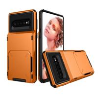 Schokbestendig TPU + PC beschermende case voor Galaxy S10 met kaartsleuf (oranje) - thumbnail