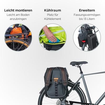 Basil miles tarpaulin fietsrugzak - waterdichte zwarte rugzak voor mannen en vrouwen, 17 liter inhoud - thumbnail