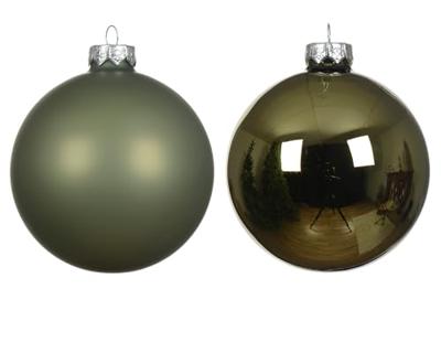 Kerstballen Glas Ø2,5cm Rozemarijn Groen 24st
