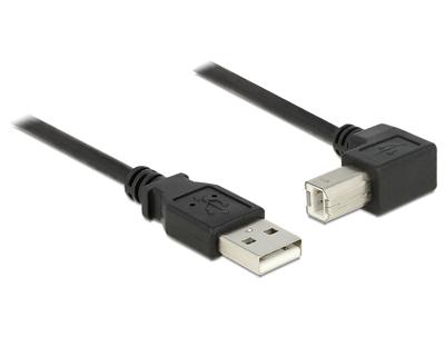 Delock 83528 Kabel USB 2.0 Type-A male > USB 2.0 Type-B male haaks 2 m zwart