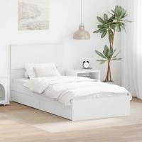 Bedframe met lade met hoofdeinde Wit 90 x 200 cm Bewerkt hout - thumbnail