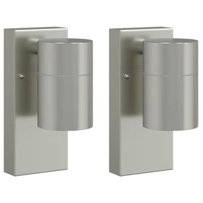 VidaXL Buiten wandlamp 2 pcs zilver 6,5 x 10,5 x 16 cm rvs en glas