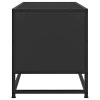 Tv-meubel 80x34,5x40 cm bewerkt hout en metaal zwart - thumbnail