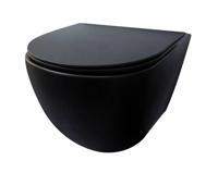 Best Design Morrano Compact wandcloset Spoelrandloos 49cm incl softclose zitting mat zwart 4006720 - thumbnail