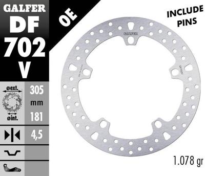 GALFER remschijf "df702 rotor df702 type v rigid