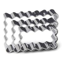 Patisse Uitsteekvormen Rechthoekig 3 Stuks RVS - thumbnail