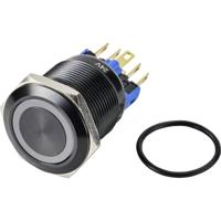 TRU COMPONENTS GQ22-11ZE/B/12V/A Druktoets 250 V/AC 3 A 1x uit/aan Continu Blauw IP65 1 stuk(s) - thumbnail