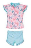 Playshoes tweedelige zwemsuit Vlinders Lichtroze-122-128 - thumbnail