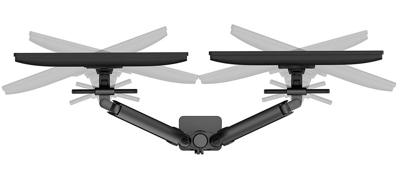 Neomounts DS65S-950BL2 Monitor-tafelbeugel Aantal monteerbare displays: 2 Display(s) 61 cm (24) - 86,4 cm (34) Zwart In hoogte verstelbaar, Kantelbaar,