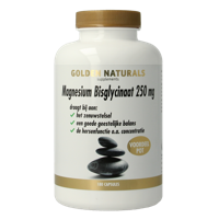 Golden Naturals Magnesium bisglycinaat 250mg 180 Vegetarische capsules - thumbnail
