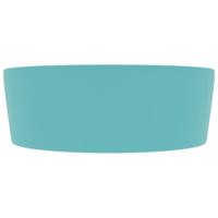 VidaXL Wastafel met overloop 36x13 cm keramiek mat lichtgroen - thumbnail