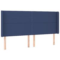 Hoofdbord met randen 183x16x118/128 cm stof blauw - thumbnail