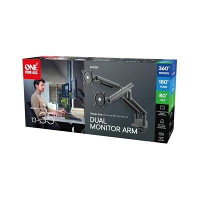 OneForAll DM 7210 Universele dubbele monitorarm Monitorarm Zwart OneForAll DM 7210 Universele dubbele monitorarm Monitorarm Zwart
