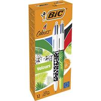 Balpen Bic 4kleuren velours medium assorti - thumbnail