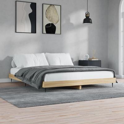 Bedframe bewerkt hout sonoma eikenkleurig 200x200 cm
