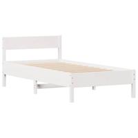 Bedframe zonder matras massief grenenhout wit 140x200 cm - thumbnail