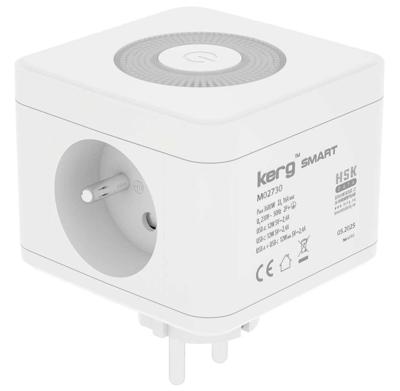 KERG SMART - 2-POORTS STROOMVOEDING + USB-A+USB-C-OPLADER + LED-LAMP 16A/250V~ M02730
