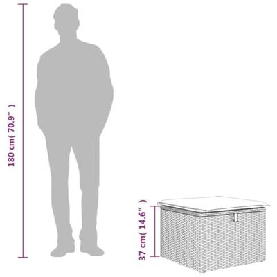 Tuinkruk met kussen 55x55x37 cm poly rattan bruin Tuinkruk met kussen 55x55x37 cm poly rattan bruin