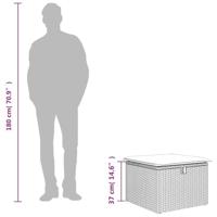 Tuinkruk met kussen 55x55x37 cm poly rattan bruin - thumbnail