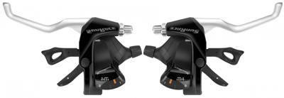 Versteller-/remhendelset 3 x 7 speed Sunrace STM406 R7/L3 Versteller-/remhendelset 3 x 7 speed Sunrace STM406 R7/L3