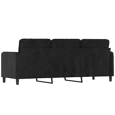 Driezitsbank 180 cm fluweel zwart
