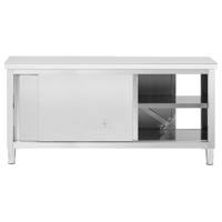 Royal Catering Onderkast van roestvrij staal met dubbele opening Eco 180 x 60 cm 500 kg - Keukenkast, onderkast, met werkblad - thumbnail
