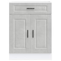 Keuken onderkast "Porto" bewerkt hout betongrijs - thumbnail