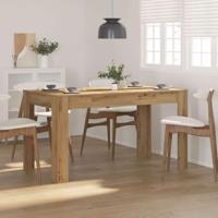 Eettafel 140x74,5x76 cm bewerkt hout artisanaal eikenkleurig - thumbnail