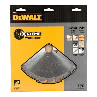DeWalt Accessoires Cirkelzaagblad 250x30x24t, vlaktand, positief 10°, kerf 3,0mm - DT4311-QZ