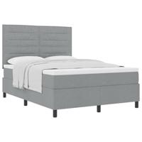 Boxspringbed met matras Lichtgrijs 160 x 200 cm Stof - thumbnail