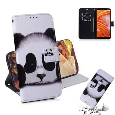 Panda patroon gekleurde tekening horizontale Flip lederen draagtas voor Nokia 3 1 Plus met houder & kaartsleuven & portemonnee